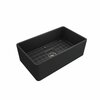 Bocchi Classico Farmhouse Apron Front Fireclay 30 in. Single Bowl Kitchen Sink in Matte Dark Gray 1138-020-0120